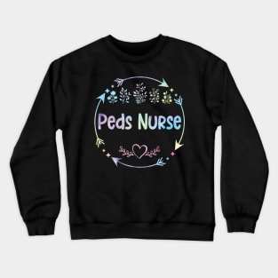 Peds Nurse cute floral watercolor Crewneck Sweatshirt